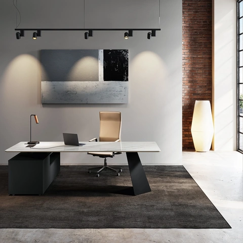 Scrivania direzionale Monolith in vetro di Las Mobili